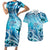 Polynesia World Ocean Day Couples Matching Short Sleeve Bodycon Dress and Hawaiian Shirt Ocean Style
