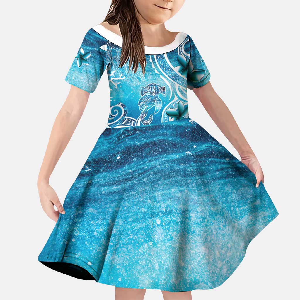 Polynesia World Ocean Day Family Matching Off Shoulder Maxi Dress and Hawaiian Shirt Ocean Style