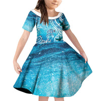 Polynesia World Ocean Day Family Matching Off Shoulder Short Dress and Hawaiian Shirt Ocean Style