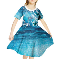 Polynesia World Ocean Day Kid Short Sleeve Dress Ocean Style