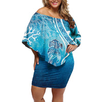 Polynesia World Ocean Day Off Shoulder Short Dress Ocean Style