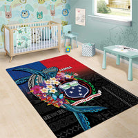 Samoa Area Rug Humpback Whale Siapo Pattern