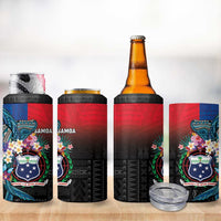 Samoa 4 in 1 Can Cooler Tumbler Humpback Whale Siapo Pattern