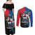 Samoa Couples Matching Off Shoulder Maxi Dress and Long Sleeve Button Shirt Humpback Whale Siapo Pattern
