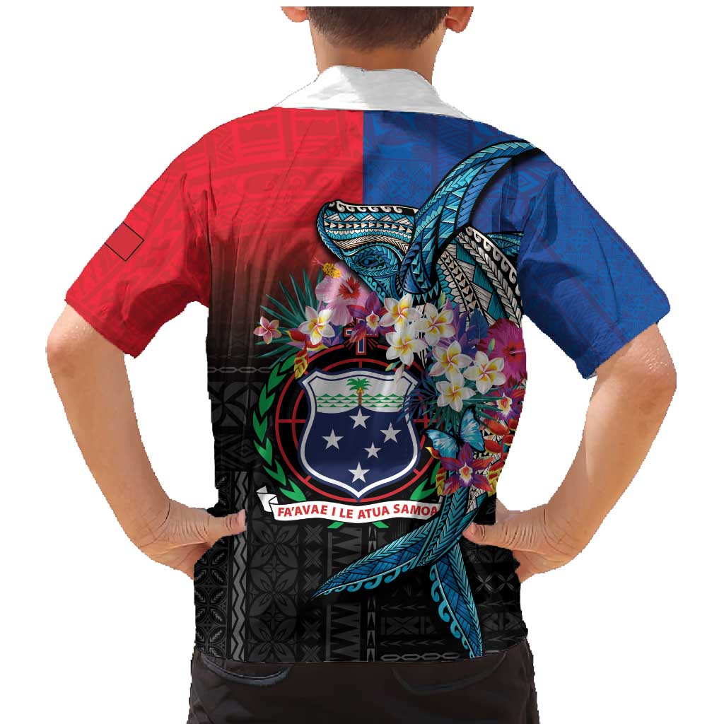 Samoa Family Matching Mermaid Dress and Hawaiian Shirt Humpback Whale Siapo Pattern