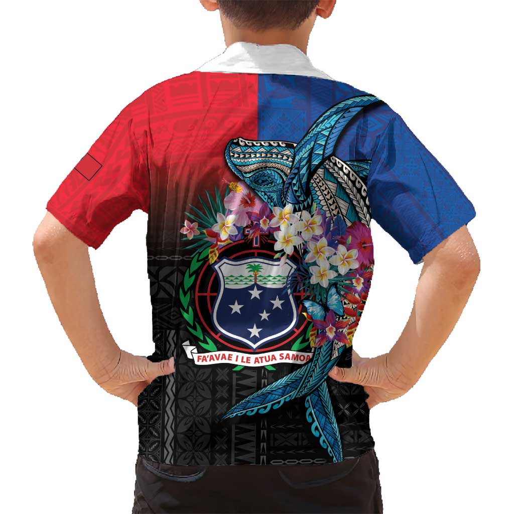 Samoa Family Matching Tank Maxi Dress and Hawaiian Shirt Humpback Whale Siapo Pattern