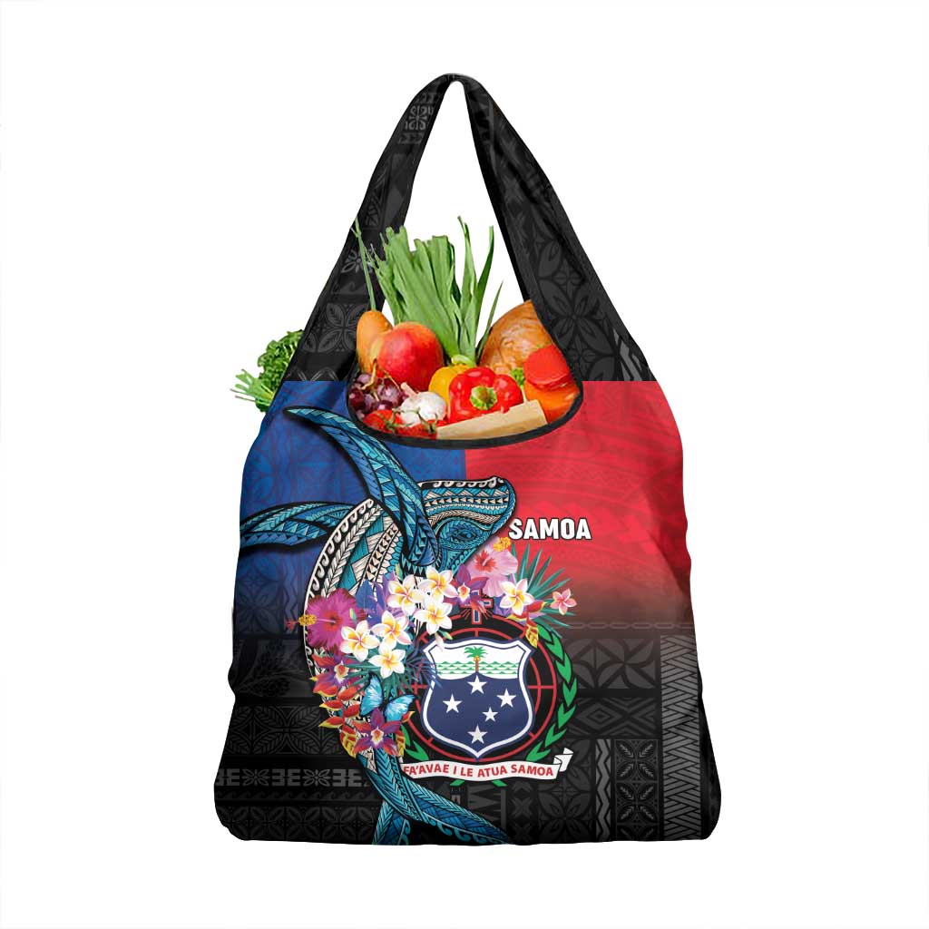 Samoa Grocery Bag Humpback Whale Siapo Pattern