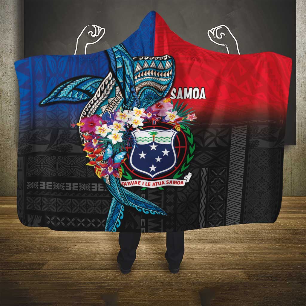 Samoa Hooded Blanket Humpback Whale Siapo Pattern