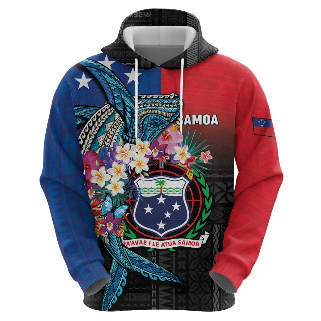 Samoa Hoodie Humpback Whale Siapo Pattern
