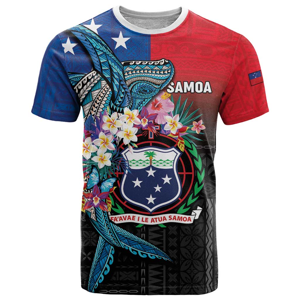 Samoa T Shirt Humpback Whale Siapo Pattern