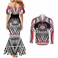 Samoa Independence Day Couples Matching Mermaid Dress and Long Sleeve Button Shirt Proud To Be Samoan