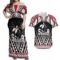 Samoa Independence Day Couples Matching Off Shoulder Maxi Dress and Hawaiian Shirt Proud To Be Samoan