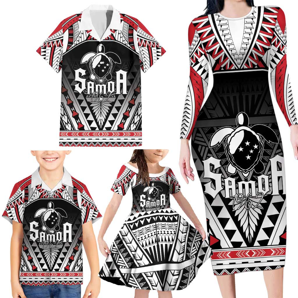 Samoa Independence Day Family Matching Long Sleeve Bodycon Dress and Hawaiian Shirt Proud To Be Samoan