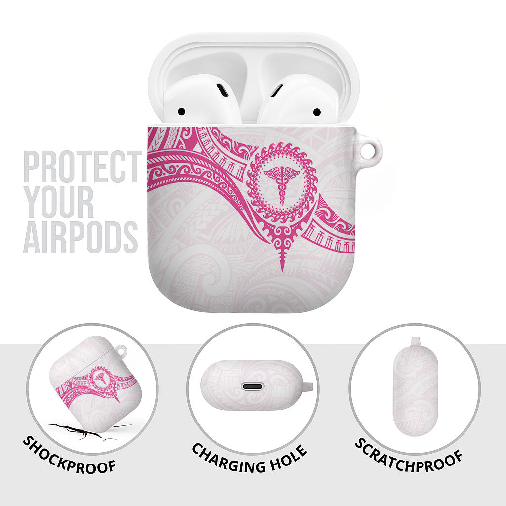 New Zealand Aotearoa AirPods Case Nurse Tribal Pink Version