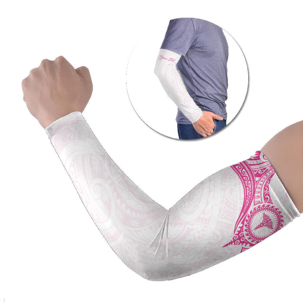 Personalised New Zealand Aotearoa Arm Sleeves Nurse Tribal Pink Version