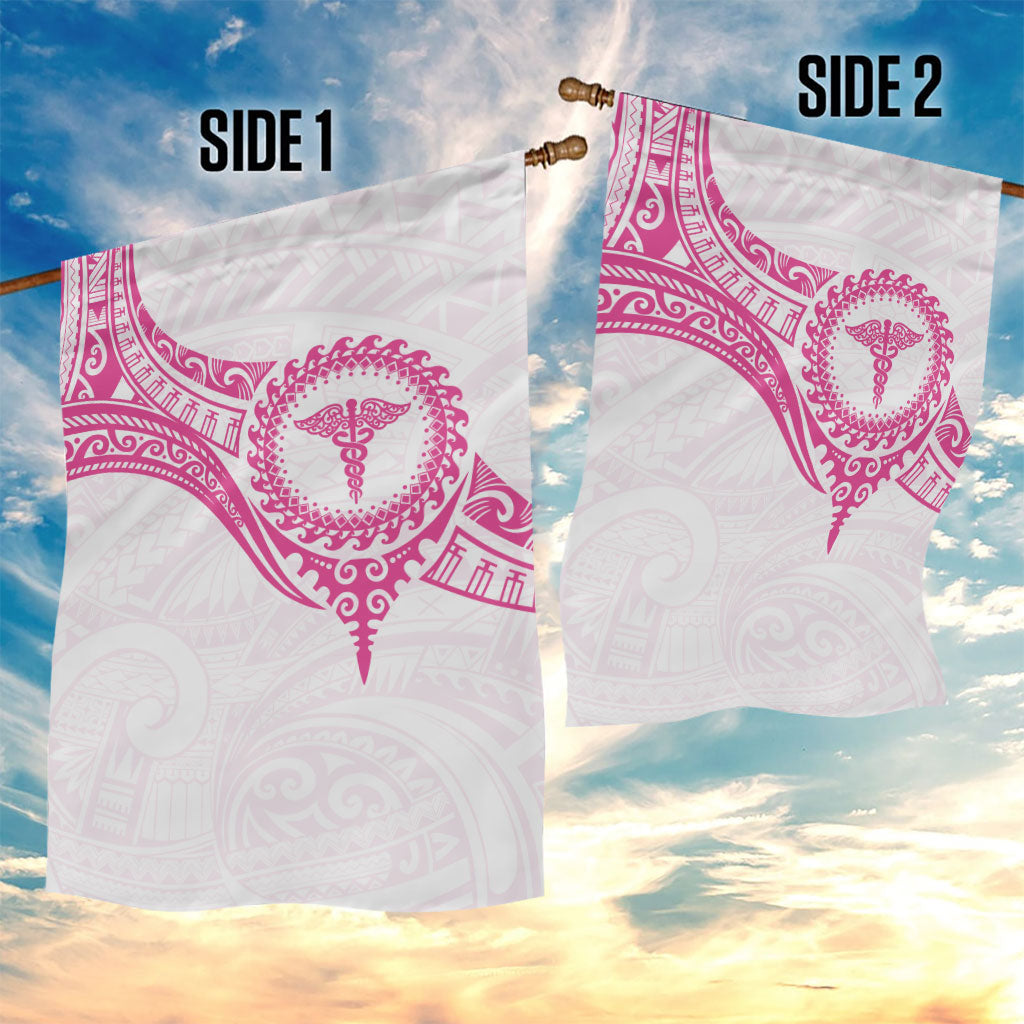 New Zealand Aotearoa Garden Flag Nurse Tribal Pink Version