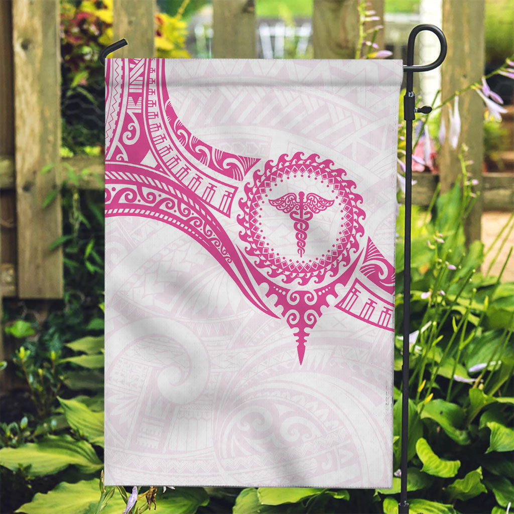New Zealand Aotearoa Garden Flag Nurse Tribal Pink Version