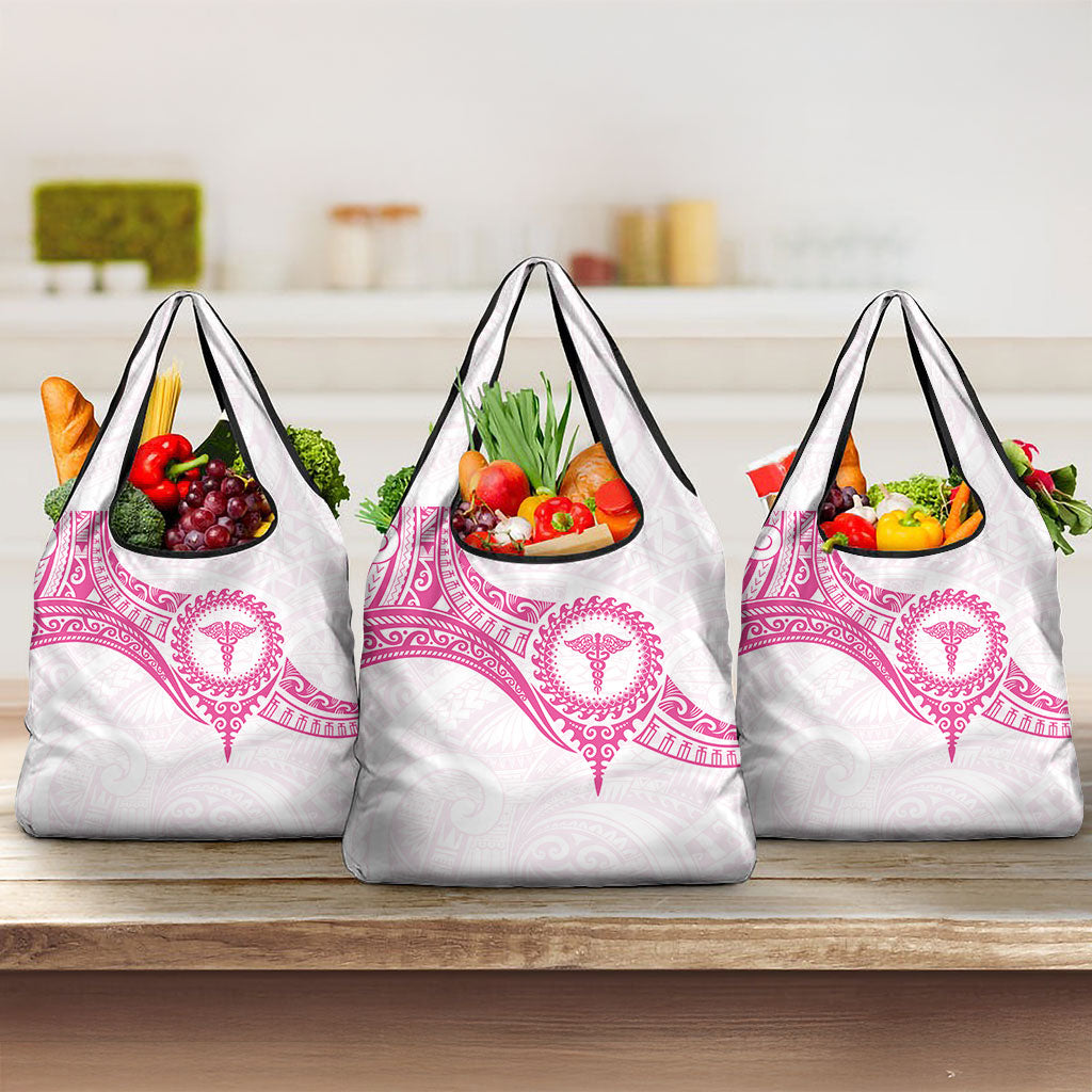 New Zealand Aotearoa Grocery Bag Nurse Tribal Pink Version