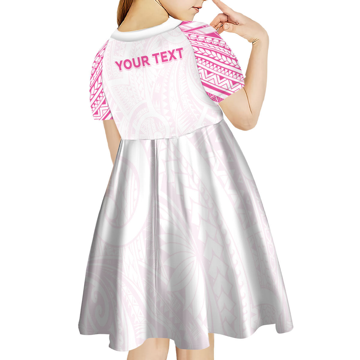 Personalised New Zealand Aotearoa Kid Short Sleeve Dress Nurse Tribal Pink Version