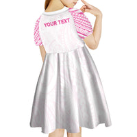 Personalised New Zealand Aotearoa Kid Short Sleeve Dress Nurse Tribal Pink Version