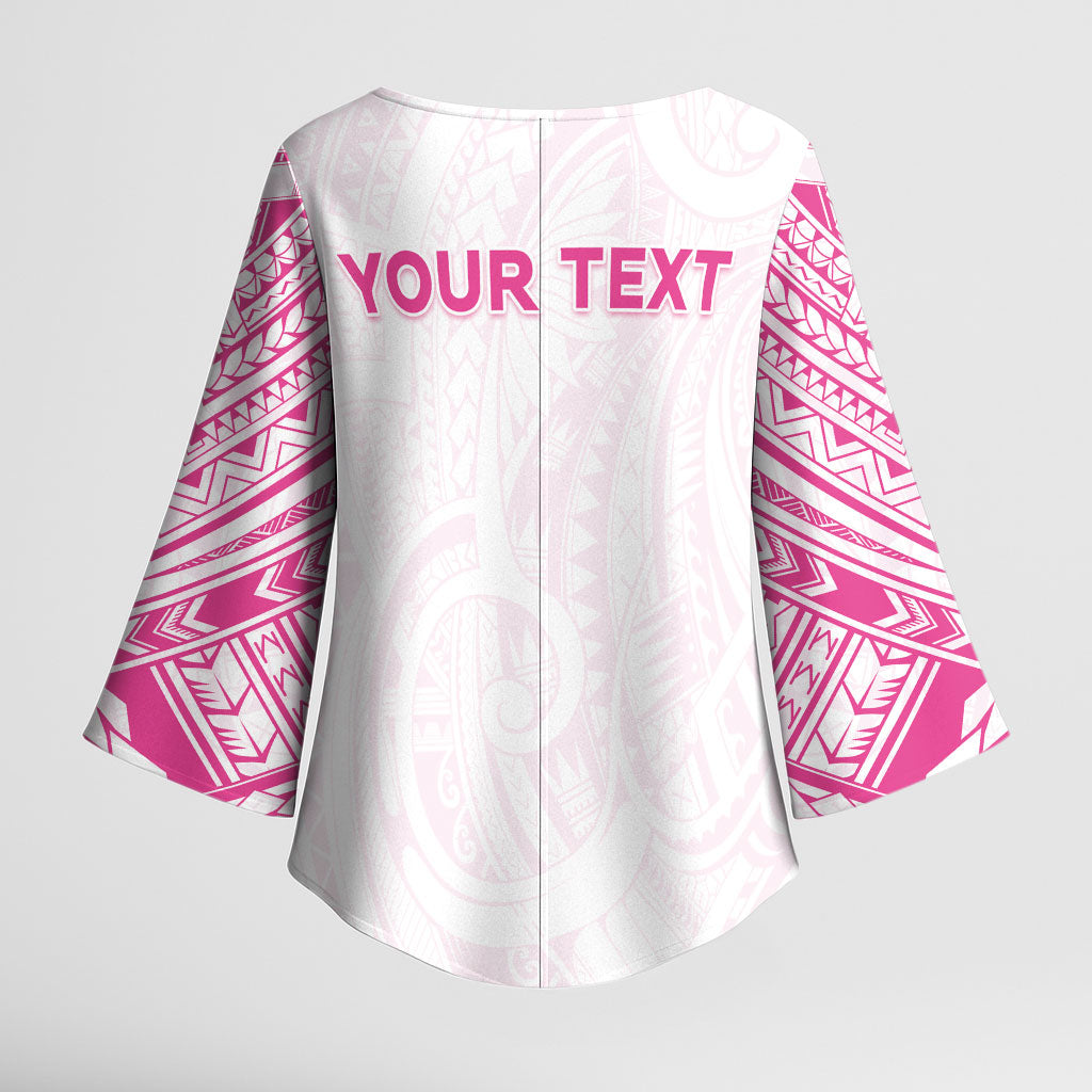 Personalised New Zealand Aotearoa Kimono Sleeve Blouse Nurse Tribal Pink Version