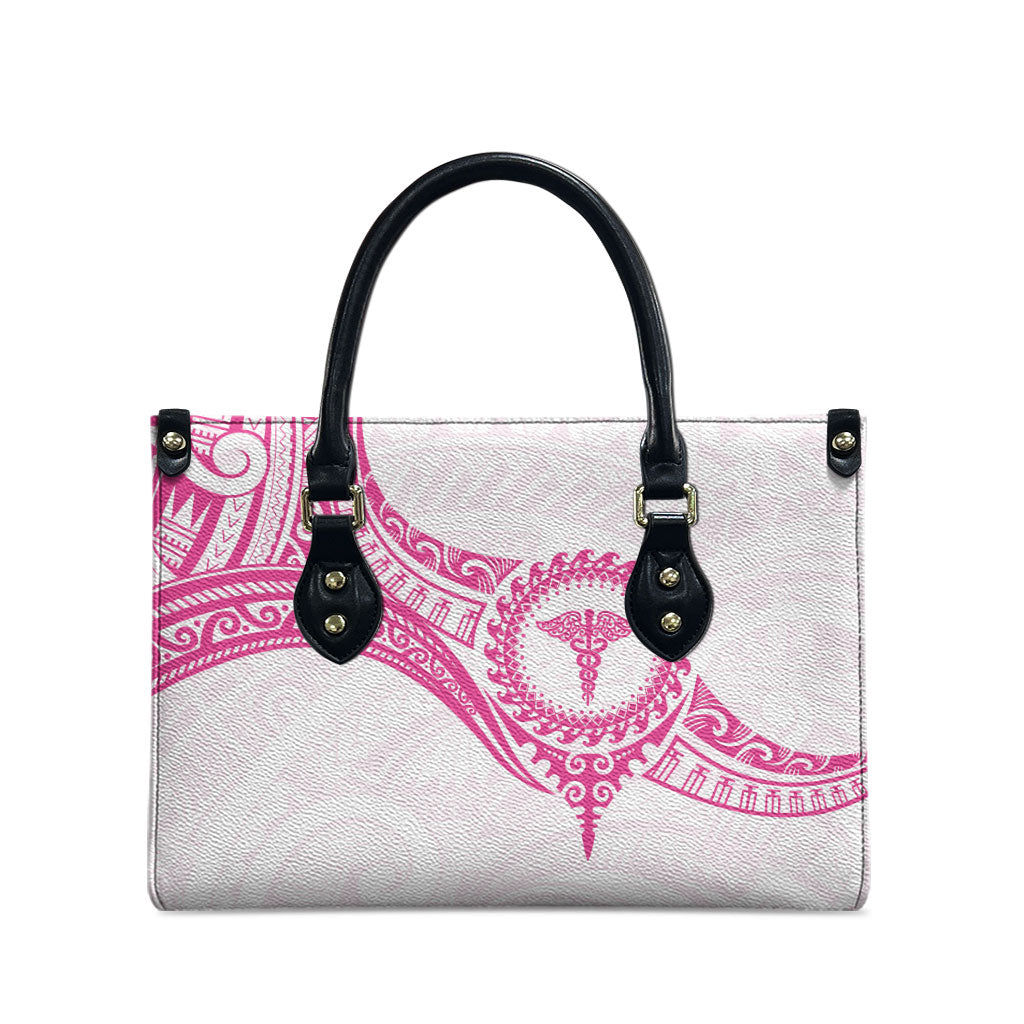 New Zealand Aotearoa Leather Bag Nurse Tribal Pink Version