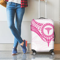 New Zealand Aotearoa Luggage Cover Nurse Tribal Pink Version