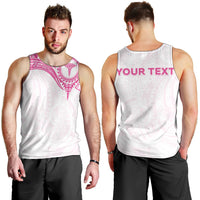 Personalised New Zealand Aotearoa Men Tank Top Nurse Tribal Pink Version