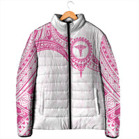 Personalised New Zealand Aotearoa Padded Jacket Nurse Tribal Pink Version
