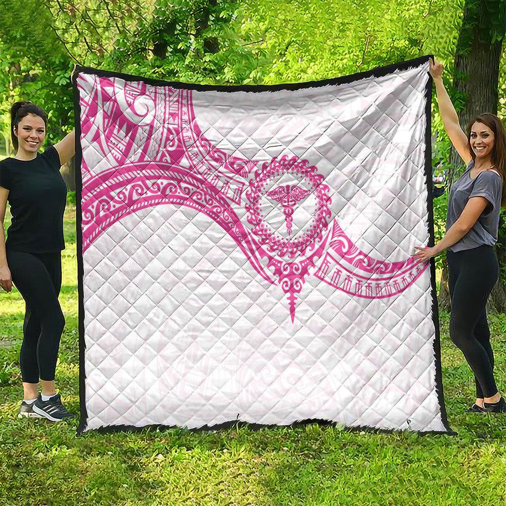New Zealand Aotearoa Quilt Nurse Tribal Pink Version