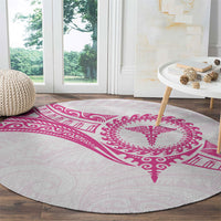 New Zealand Aotearoa Round Carpet Nurse Tribal Pink Version