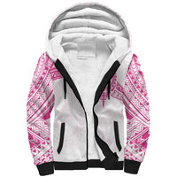 Personalised New Zealand Aotearoa Sherpa Hoodie Nurse Tribal Pink Version