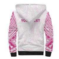 Personalised New Zealand Aotearoa Sherpa Hoodie Nurse Tribal Pink Version