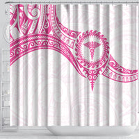 New Zealand Aotearoa Shower Curtain Nurse Tribal Pink Version