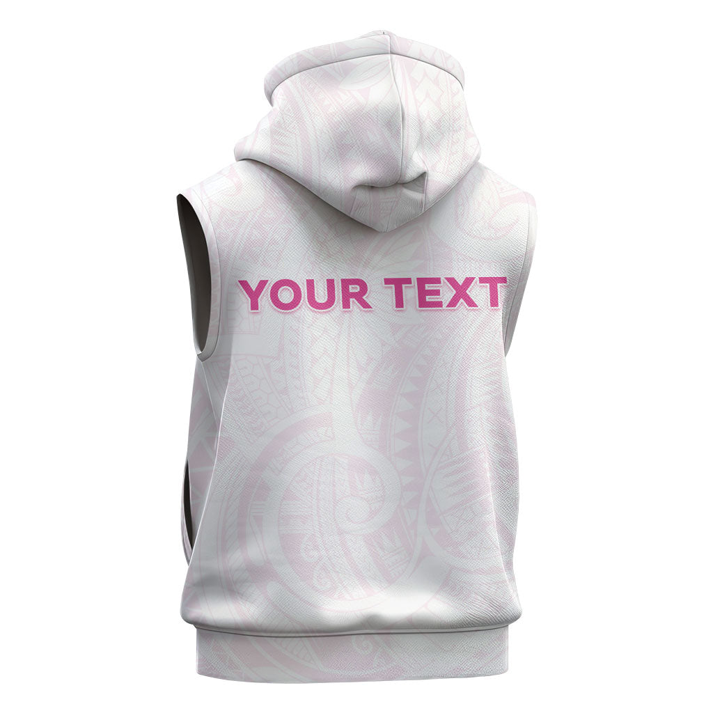 Personalised New Zealand Aotearoa Sleeveless Zip Hoodie Nurse Tribal Pink Version LT05 - Polynesian Pride