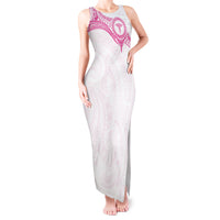 Personalised New Zealand Aotearoa Tank Maxi Dress Nurse Tribal Pink Version