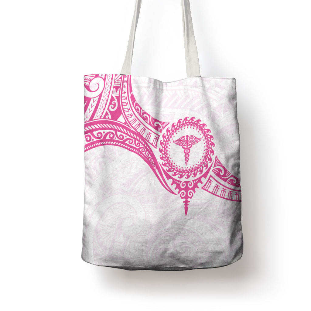New Zealand Aotearoa Tote Bag Nurse Tribal Pink Version