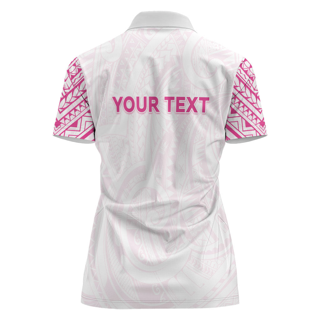 Personalised New Zealand Aotearoa Women Polo Shirt Nurse Tribal Pink Version