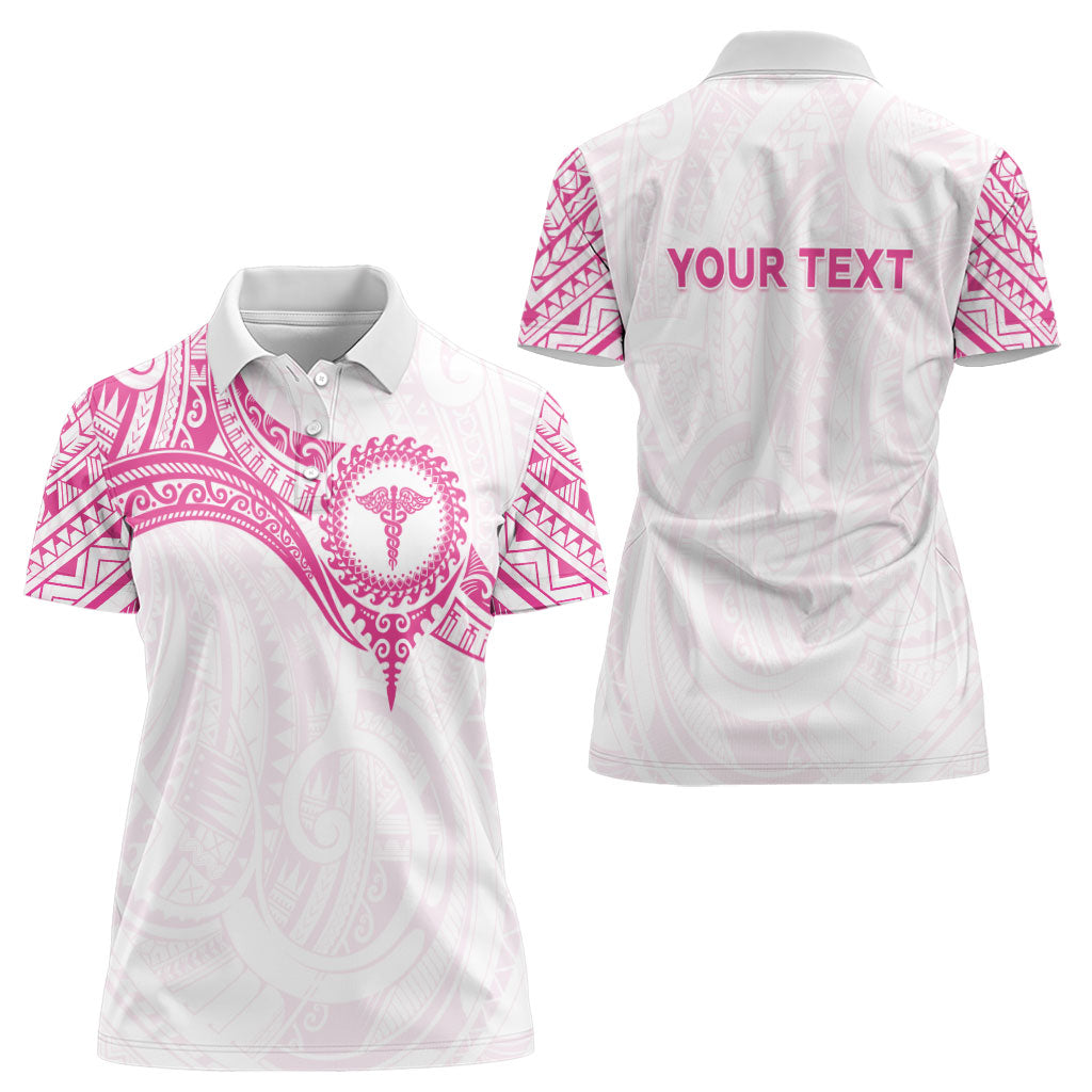 Personalised New Zealand Aotearoa Women Polo Shirt Nurse Tribal Pink Version