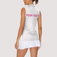 Personalised New Zealand Aotearoa Women Sleeveless Polo Shirt Nurse Tribal Pink Version LT05 - Polynesian Pride