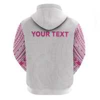 Personalised New Zealand Aotearoa Zip Hoodie Nurse Tribal Pink Version