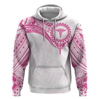 Personalised New Zealand Aotearoa Zip Hoodie Nurse Tribal Pink Version