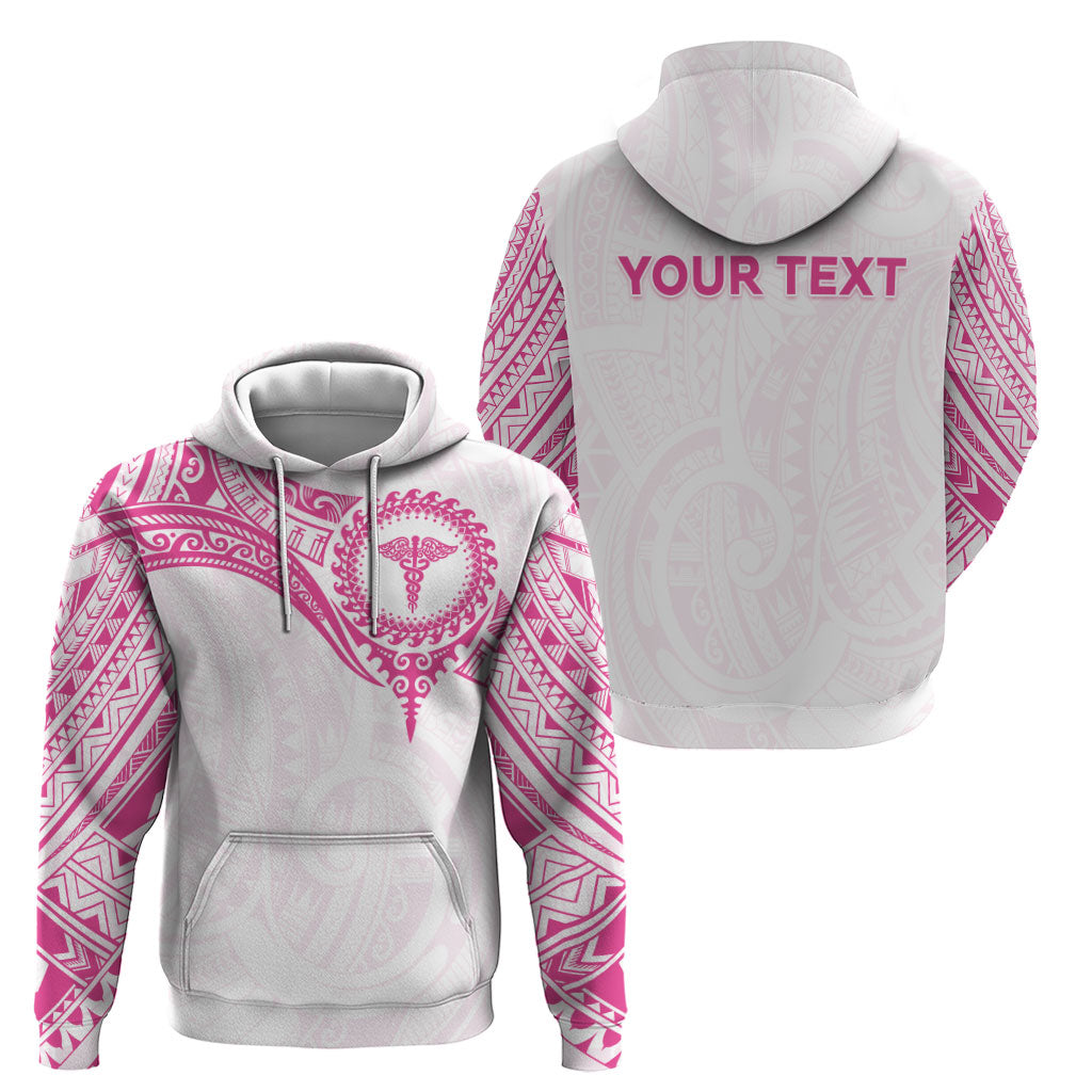 Personalised New Zealand Aotearoa Zip Hoodie Nurse Tribal Pink Version