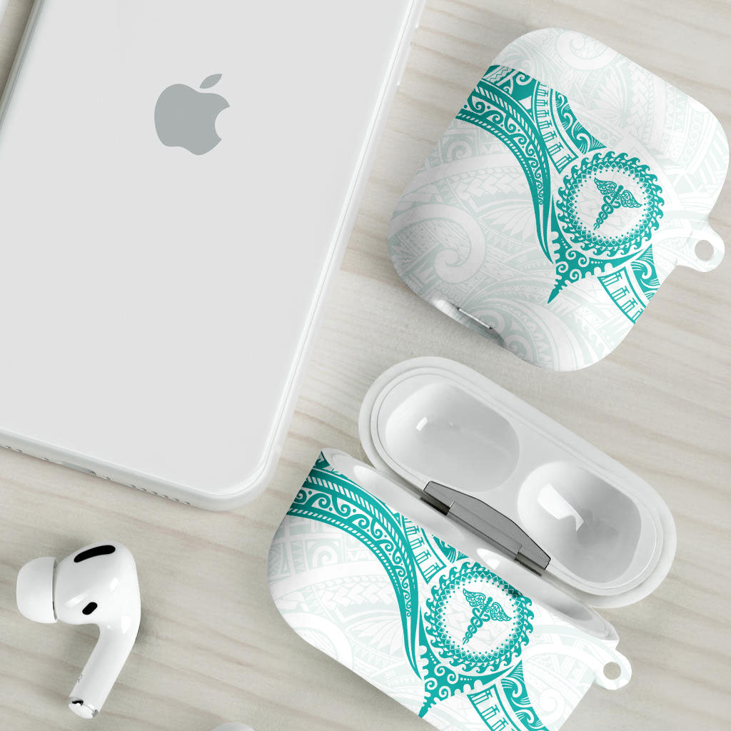 New Zealand Aotearoa AirPods Case Nurse Tribal Teal Version