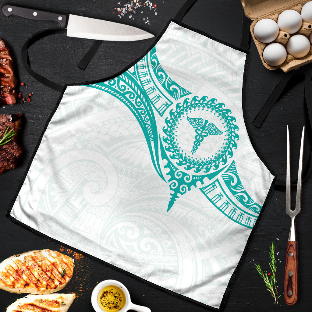 New Zealand Aotearoa Apron Nurse Tribal Teal Version