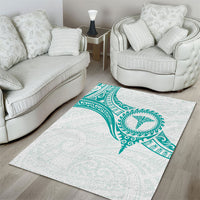 New Zealand Aotearoa Area Rug Nurse Tribal Teal Version