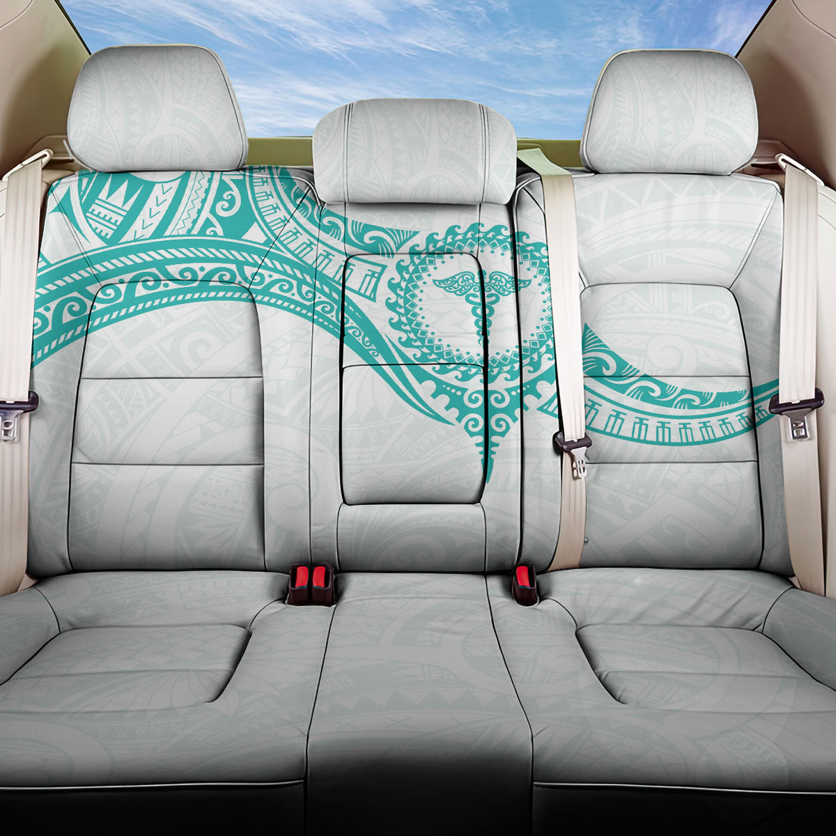 New Zealand Aotearoa Back Car Seat Cover Nurse Tribal Teal Version