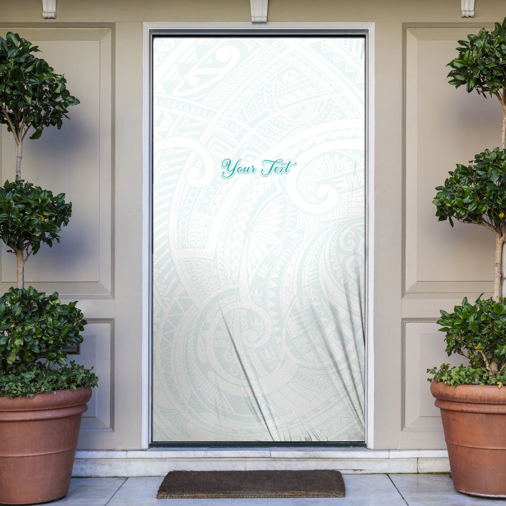 Personalised New Zealand Aotearoa Door Cover Nurse Tribal Teal Version