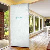 Personalised New Zealand Aotearoa Door Cover Nurse Tribal Teal Version