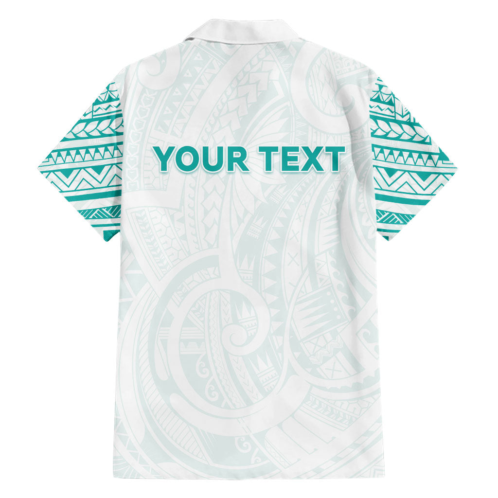 Personalised New Zealand Aotearoa Family Matching Off Shoulder Maxi Dress and Hawaiian Shirt Nurse Tribal Teal Version LT05 - Polynesian Pride